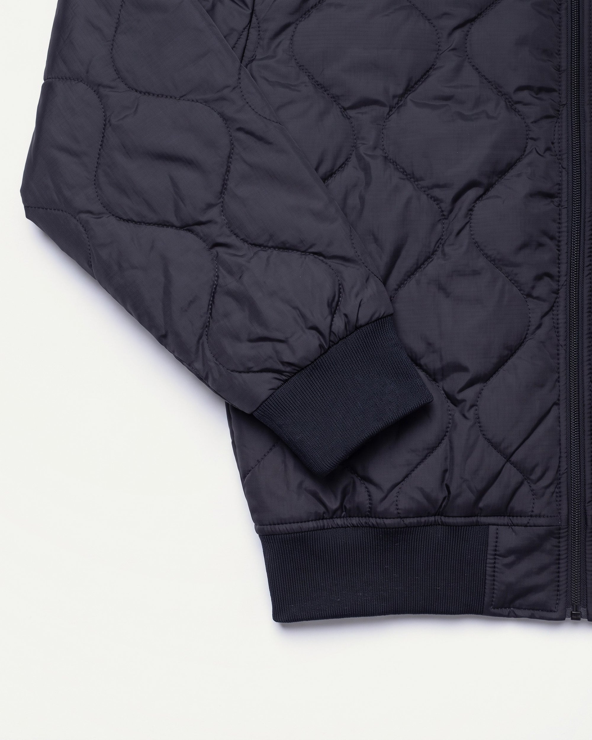 Black Woobie Jacket, cuff and hem