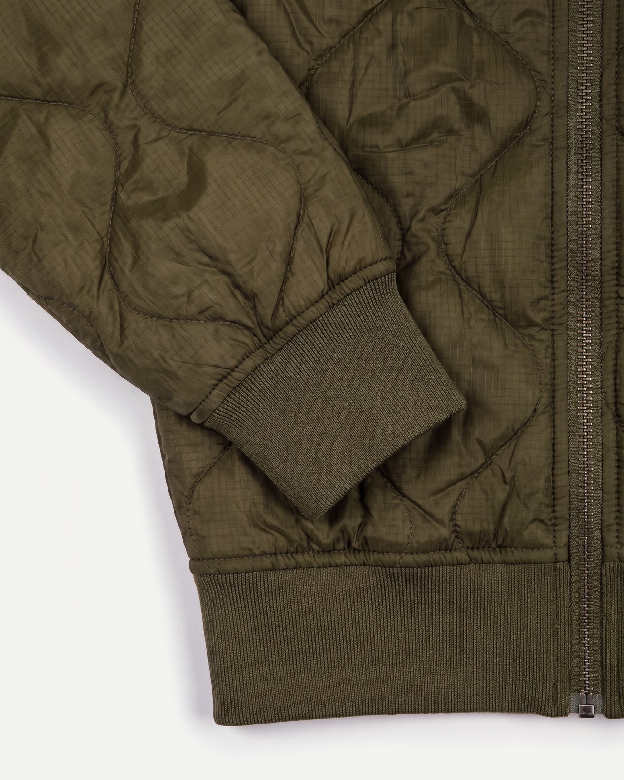 Ranger Green Woobie Jacket, cuff and hem